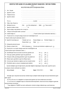 SIHHİ İŞ YERİ AÇMA VE ÇALIŞMA RUHSATI BAŞVURU / BEYAN