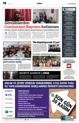 G&ouml;n&uuml;ll&uuml;lerden - Gazete Kadık&ouml;y