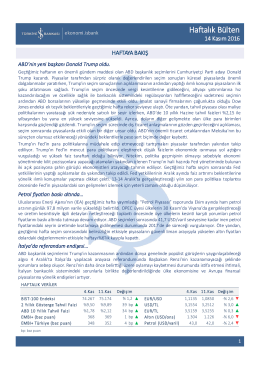 Haftalık Bülten - Türkiye İş Bankası A.Ş.