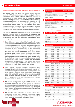 Günlük Bülten - Akbank Yatırımcı