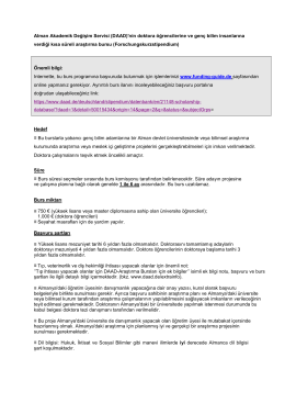 Alman Akademik Değişim Servisi (DAAD)`nin doktora &ouml;ğrencilerine