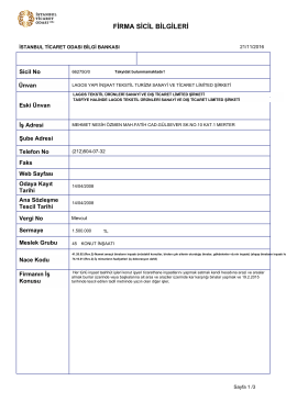 firma sicil bilgileri