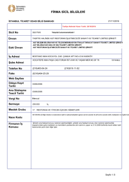 firma sicil bilgileri