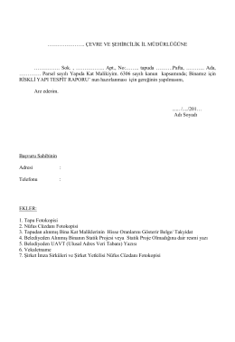 &Ccedil;EVRE VE ŞEHİRCİLİK İL M&Uuml;D&Uuml;RL&Uuml;Ğ&Uuml;NE