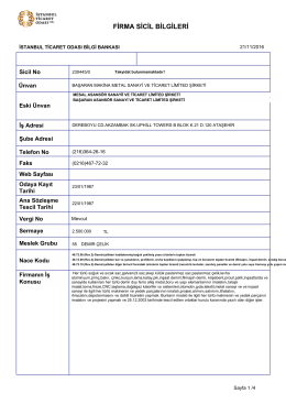 firma sicil bilgileri