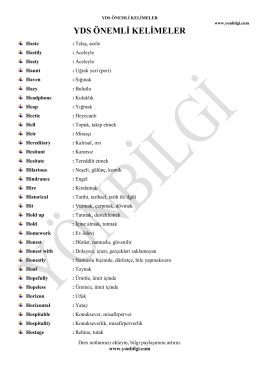 yds &ouml;nemli kelimeler