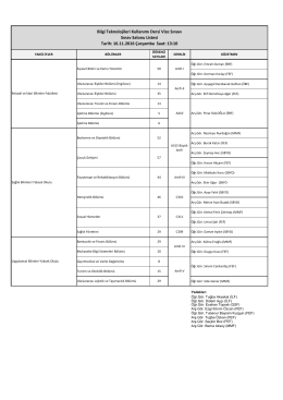 Bilgi Teknolojileri Kullanımı Dersi Vize Sınavı Sınav Salonu Listesi