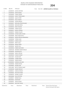 ÇEİ4501 İşsizlik ve İstihdam - İktisadi Ve İdari Bilimler Fakültesi
