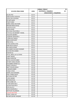 a2 level fınal exam level sonu&ccedil; / result