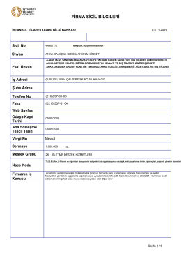 firma sicil bilgileri