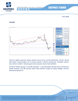 XAUUSD Altında 4 saatlik periyotta oluşan yükseliş