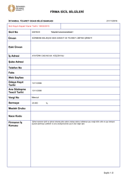 firma sicil bilgileri