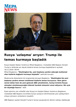 Rusya `uzlaşma` arıyor: Trump ile temas kurmaya