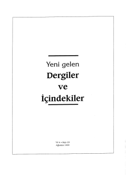 Yıl 1999, Sayı 23