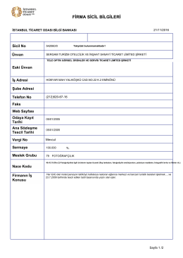 firma sicil bilgileri