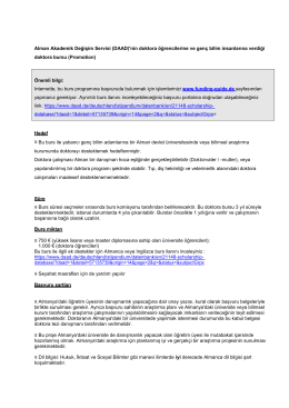 (DAAD)`nin doktora &ouml;ğrencilerine ve gen&ccedil; bilim insanlarına verdiği