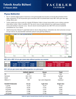 Teknik Analiz B&uuml;lteni