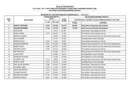 selçuk üniversitesi 25.10.2016 - 09.11.2016 tarihleri arasında