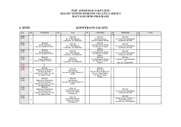 lV. Sınıf Ders Programı i&ccedil;in tıklayınız