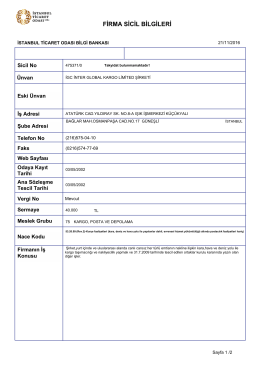 firma sicil bilgileri