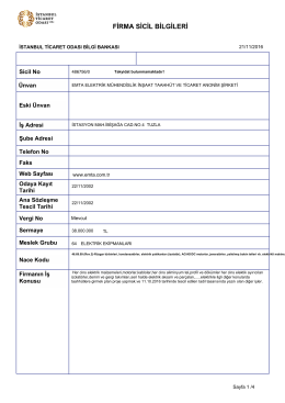 firma sicil bilgileri