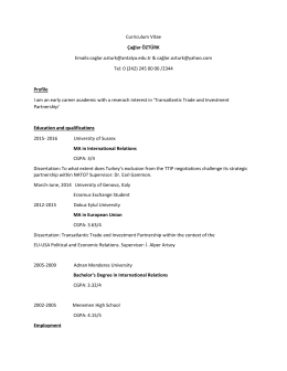 Curriculum Vitae &Ccedil;ağlar &Ouml;ZT&Uuml;RK Emails:caglar.ozturk@antalya