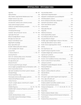 2016 Konu Dizini - 2016 Subject Index