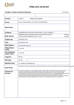 firma sicil bilgileri