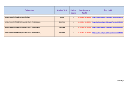 Bursa Teknik &Uuml;niversitesi Okutman, Uzman Alım İlanı