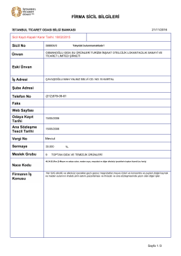 firma sicil bilgileri