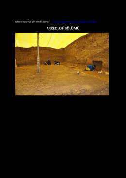 ARKEOLOJİ B&Ouml;L&Uuml;M&Uuml;