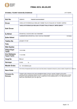 firma sicil bilgileri