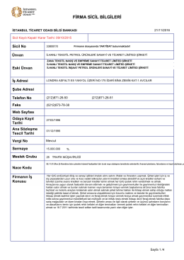 firma sicil bilgileri