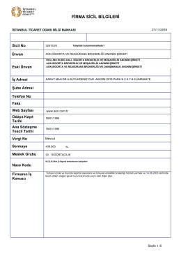 firma sicil bilgileri