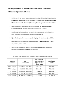 Yüksek Öğrenim Kredi ve Yurtlar Kurumu`dan Burs veya Kredi