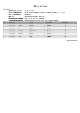 Öğrenci Not Listesi