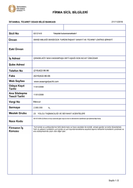 firma sicil bilgileri