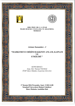Asistan Sunumları - I “MAHKEMEYE ERİŞİM