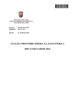 Analiza izbora za zastupnike u Hrvatski sabor 2016.