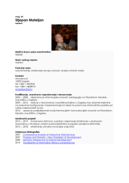 Stjepan Mateljan - Institut za dru&scaron;tvena istraživanja u Zagrebu