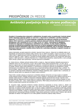 priopćenje za medije - ECDC
