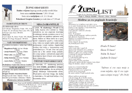 zupni listic - Župa sv. Mateja Mostar