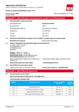 Sigurnosno-tehnički list: Perklorna kiselina
