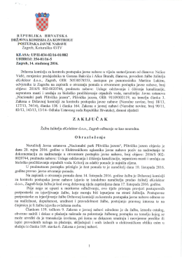 Odluka - Državna komisija za kontrolu postupaka javne nabave