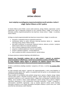 tekst natječaja - Općina Vi&scaron;kovo