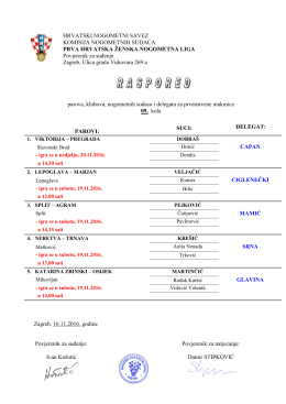 Raspored službenih osoba za 09. kolo Prve HNLŽ