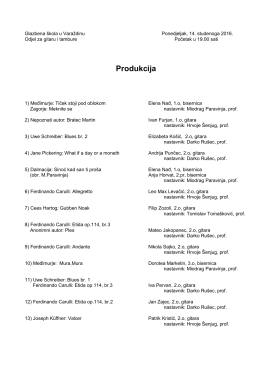 Produkcija - Glazbena škola u Varaždinu