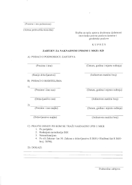 Page 1 (Prezime i ime podnosioca) (Adresa prebivališta