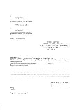 Page 1 ime i prezime prebivalište-adresa i kontakt telefon JMBG