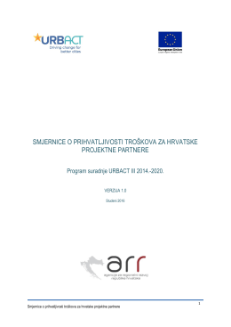 smjernice o prihvatljivosti troškova za hrvatske projektne
